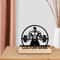 Personalized Weightlifting Metal Art Sculpture Wooden Base Gym Decor Gift 1