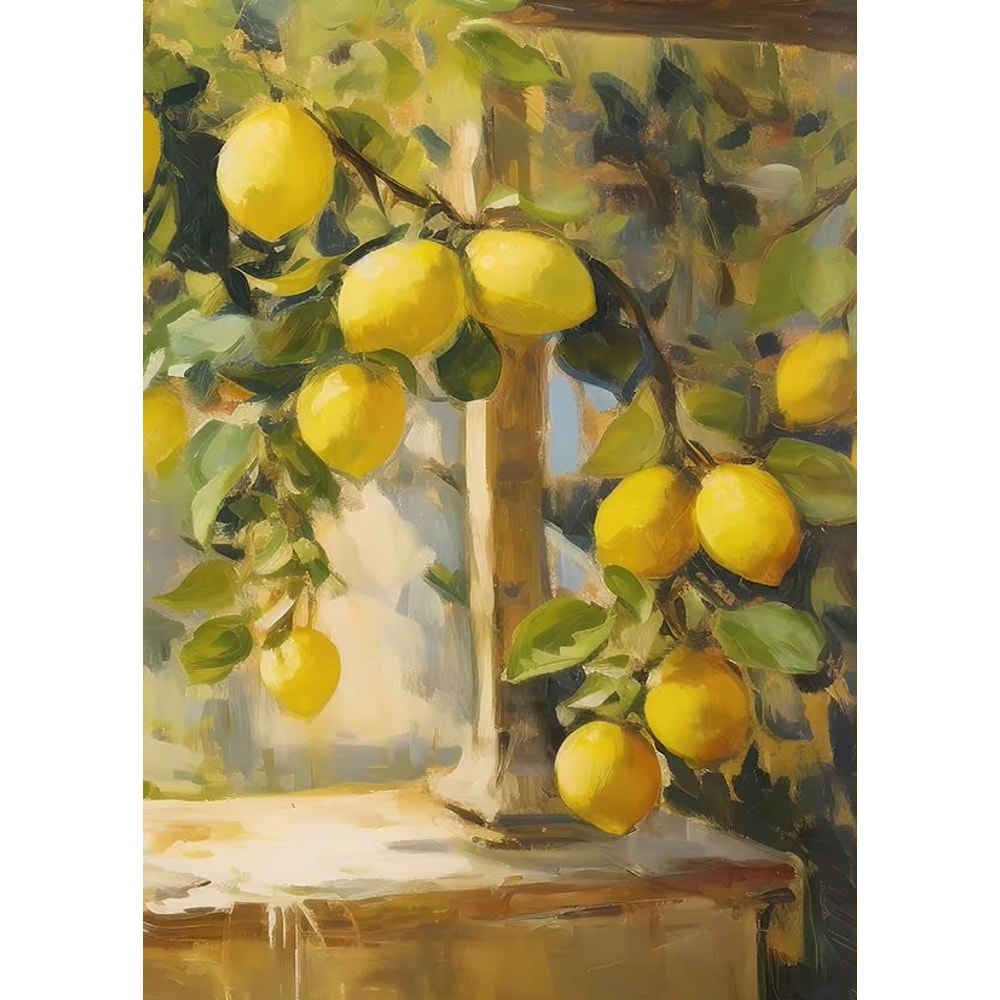 Retro Lemon Garden Canvas Wall Art Print For Summer Home Decor And Modern Living Spaces 11