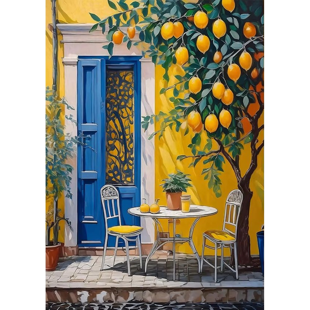 Retro Lemon Garden Canvas Wall Art Print For Summer Home Decor And Modern Living Spaces 15