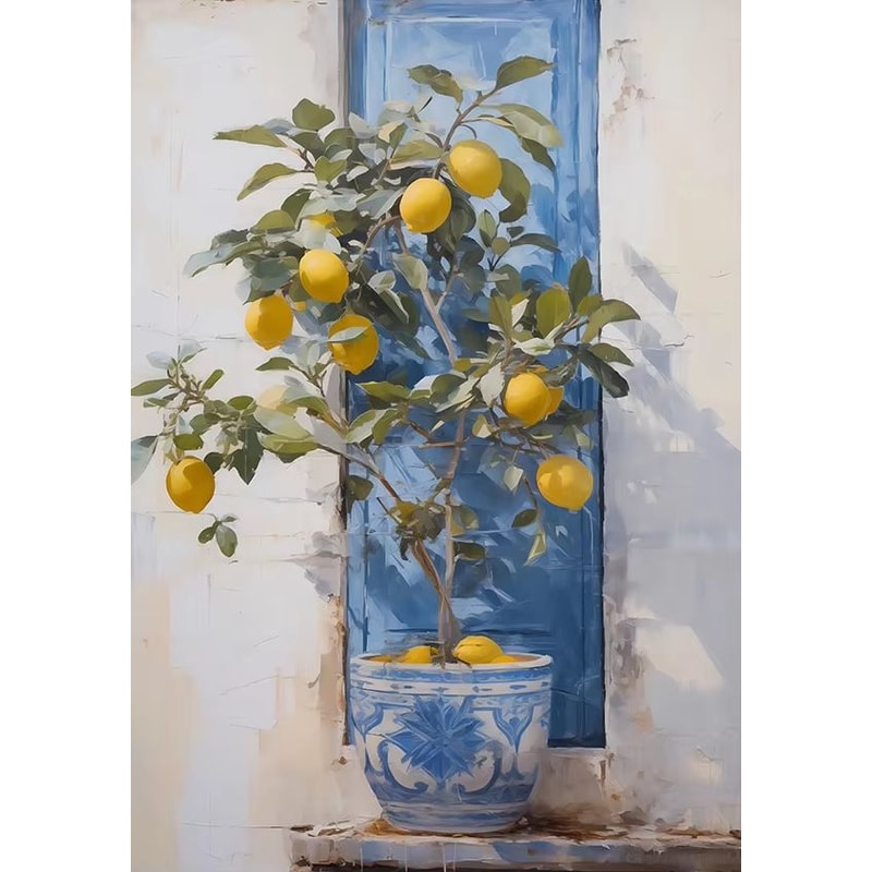 Retro Lemon Garden Canvas Wall Art Print For Summer Home Decor And Modern Living Spaces 19