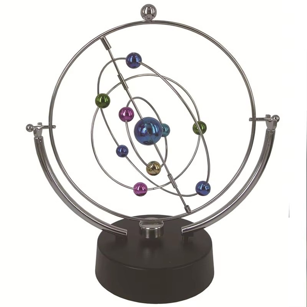 Celestial Globe Perpetual Motion Pendulum Desk Sculpture For Modern Kinetic Home Decor 0