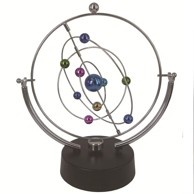 Celestial Globe Perpetual Motion Pendulum Desk Sculpture For Modern Kinetic Home Decor 0