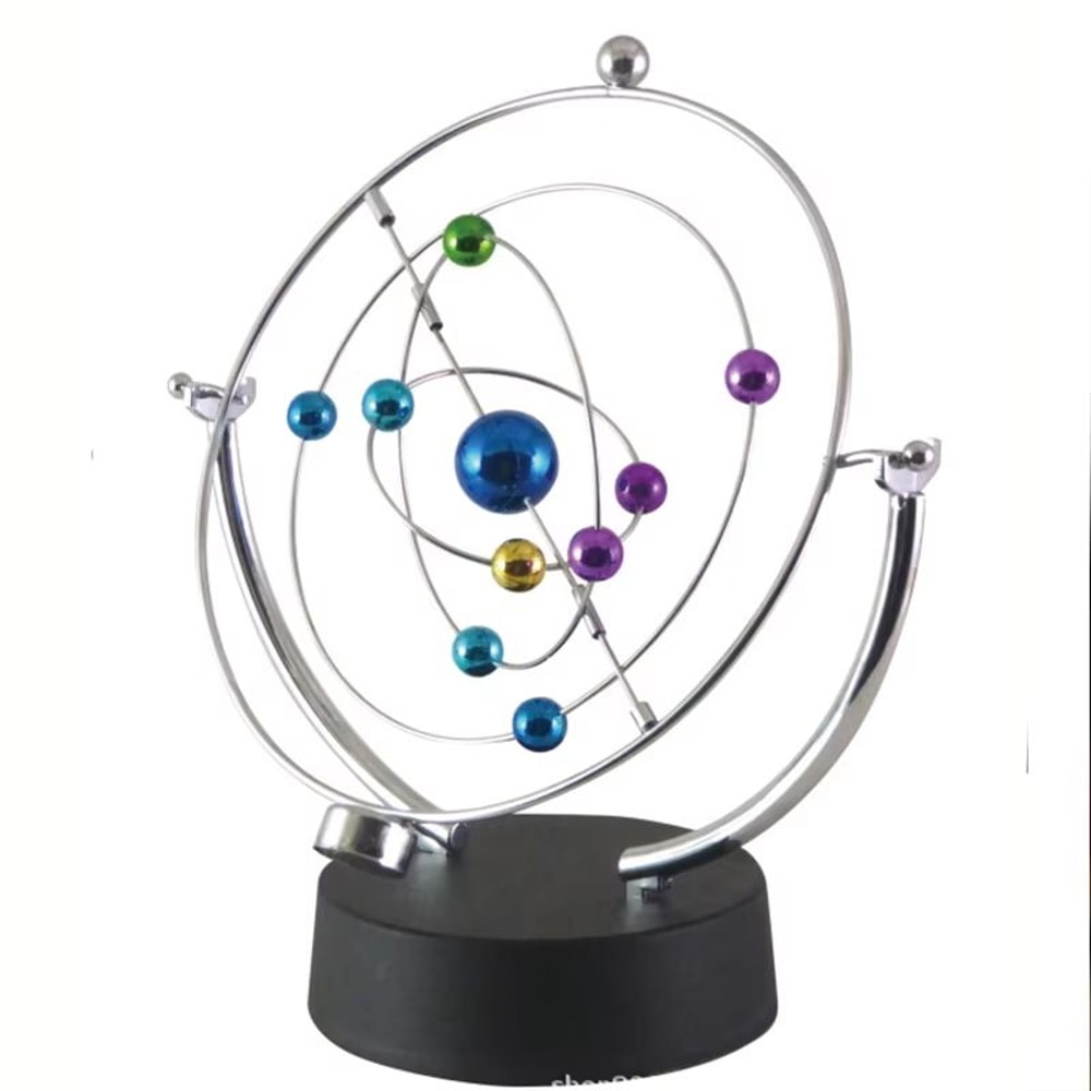 Celestial Globe Perpetual Motion Pendulum Desk Sculpture For Modern Kinetic Home Decor 3