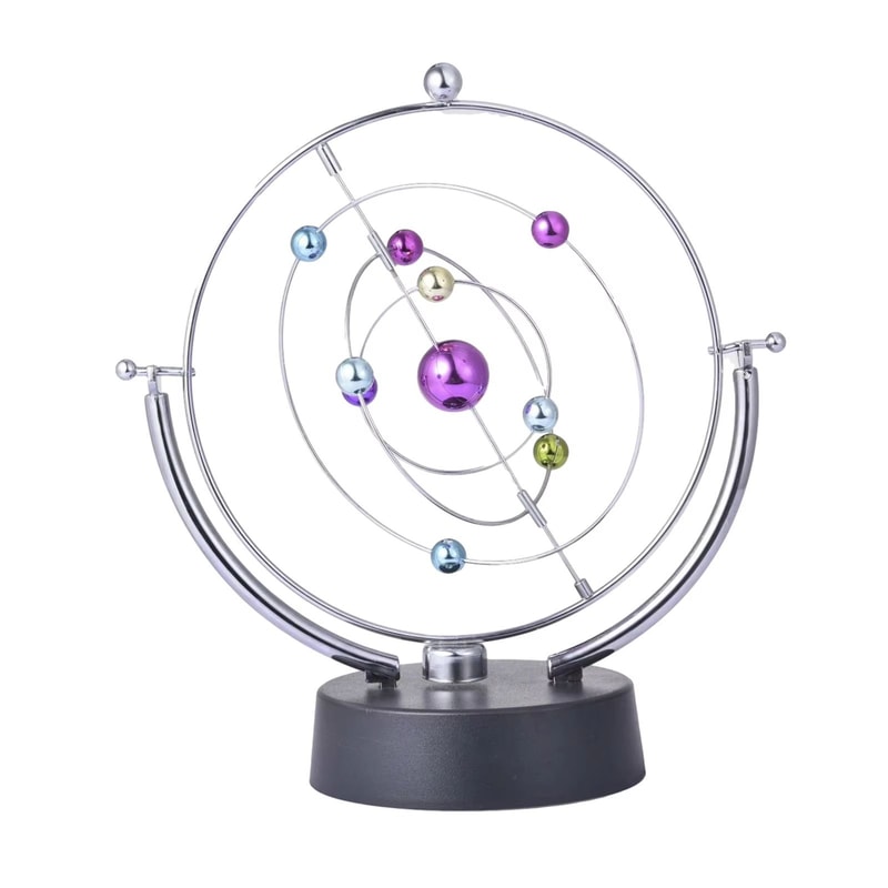 Celestial Globe Perpetual Motion Pendulum Desk Sculpture For Modern Kinetic Home Decor 4