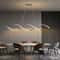 Modern Linear LED Chandelier Minimalist Dining Room Pendant Light Fixture 4