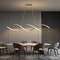 Modern Linear LED Chandelier Minimalist Dining Room Pendant Light Fixture 4