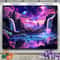 Fantasy Starry Sky Waterfall Tapestry Glow Planet Moon Wall Decor For Living Room 0