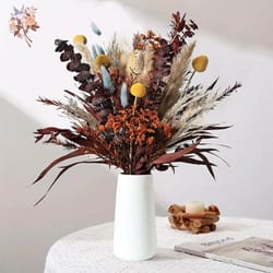 boho preserved pampas & eucalyptus flower set 40pcs rustic autumn decor bouquet