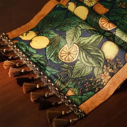 farmhouse lemon floral table runner rustic citrus kitchen dining decor