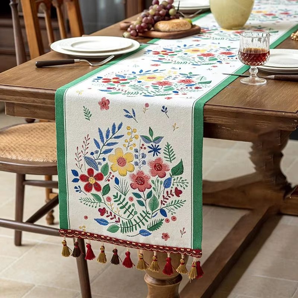 Farmhouse Lemon Floral Table Runner Rustic Citrus Kitchen Dining Decor 10