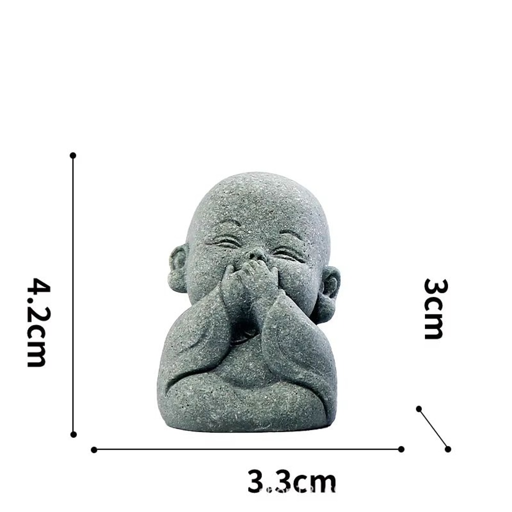 Cute Little Monk Statue Set Zen Meditation Decor For Peaceful Home Garden Spaces 8