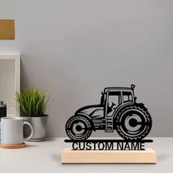 personalized suv metal art decor – custom car silhouette with wooden base for desk & home