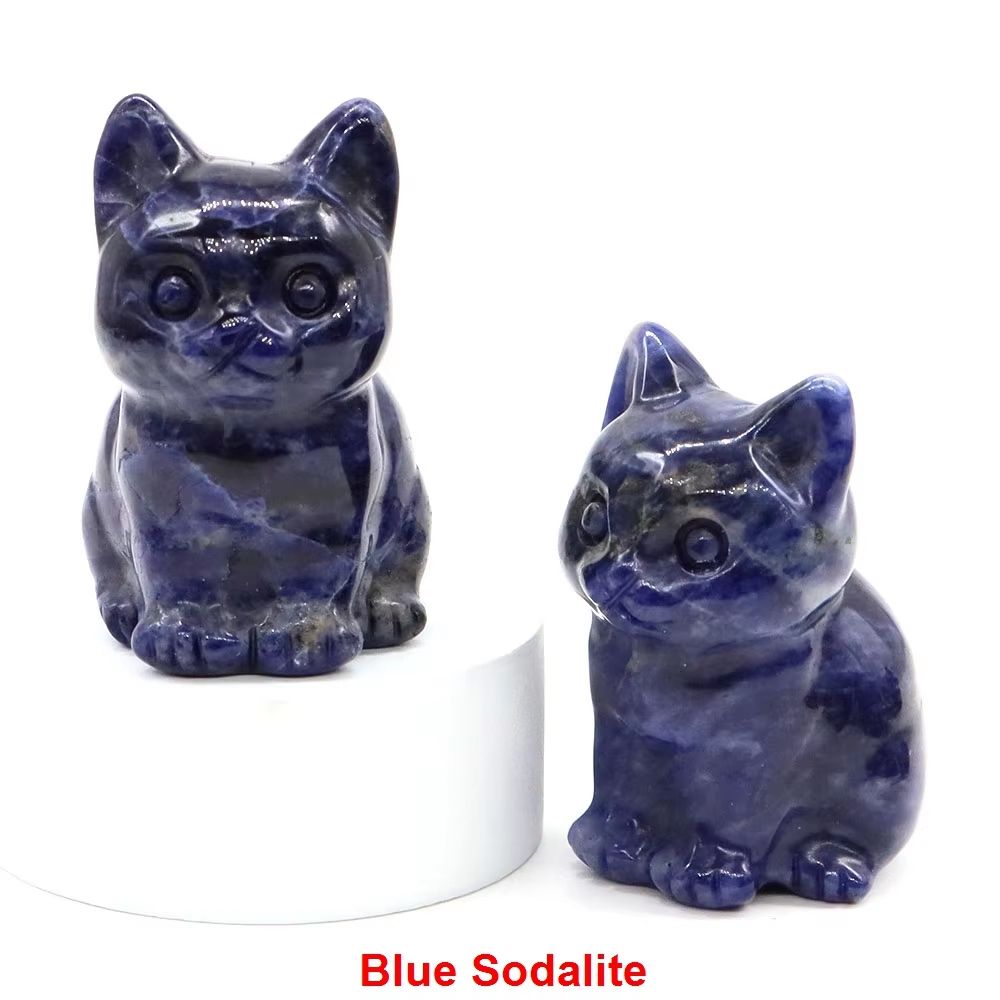 Natural Amethyst Cat Statue Hand Carved Crystal Figurine For Healing Meditation Decor 10
