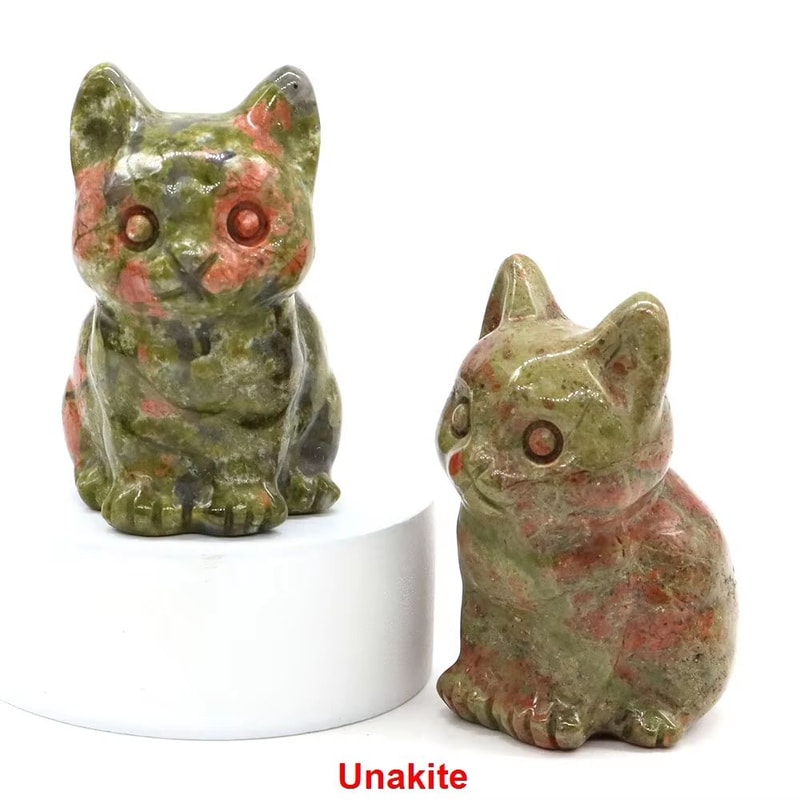 Natural Amethyst Cat Statue Hand Carved Crystal Figurine For Healing Meditation Decor 16