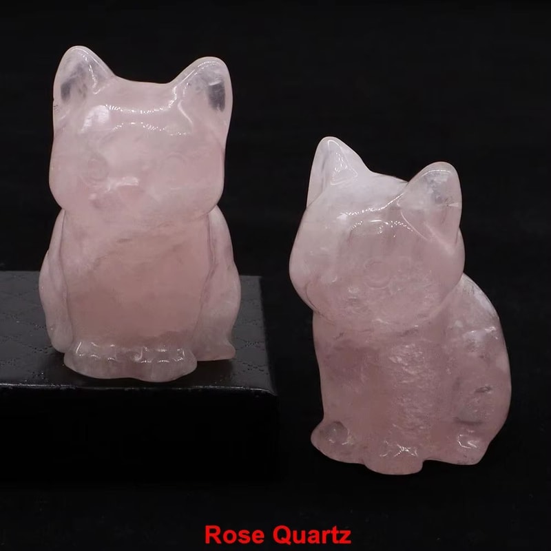 Natural Amethyst Cat Statue Hand Carved Crystal Figurine For Healing Meditation Decor 19