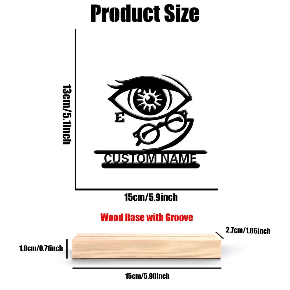 Personalized Ophthalmologist Metal Statue Custom Doctor Desk Decor With Wooden Base 2