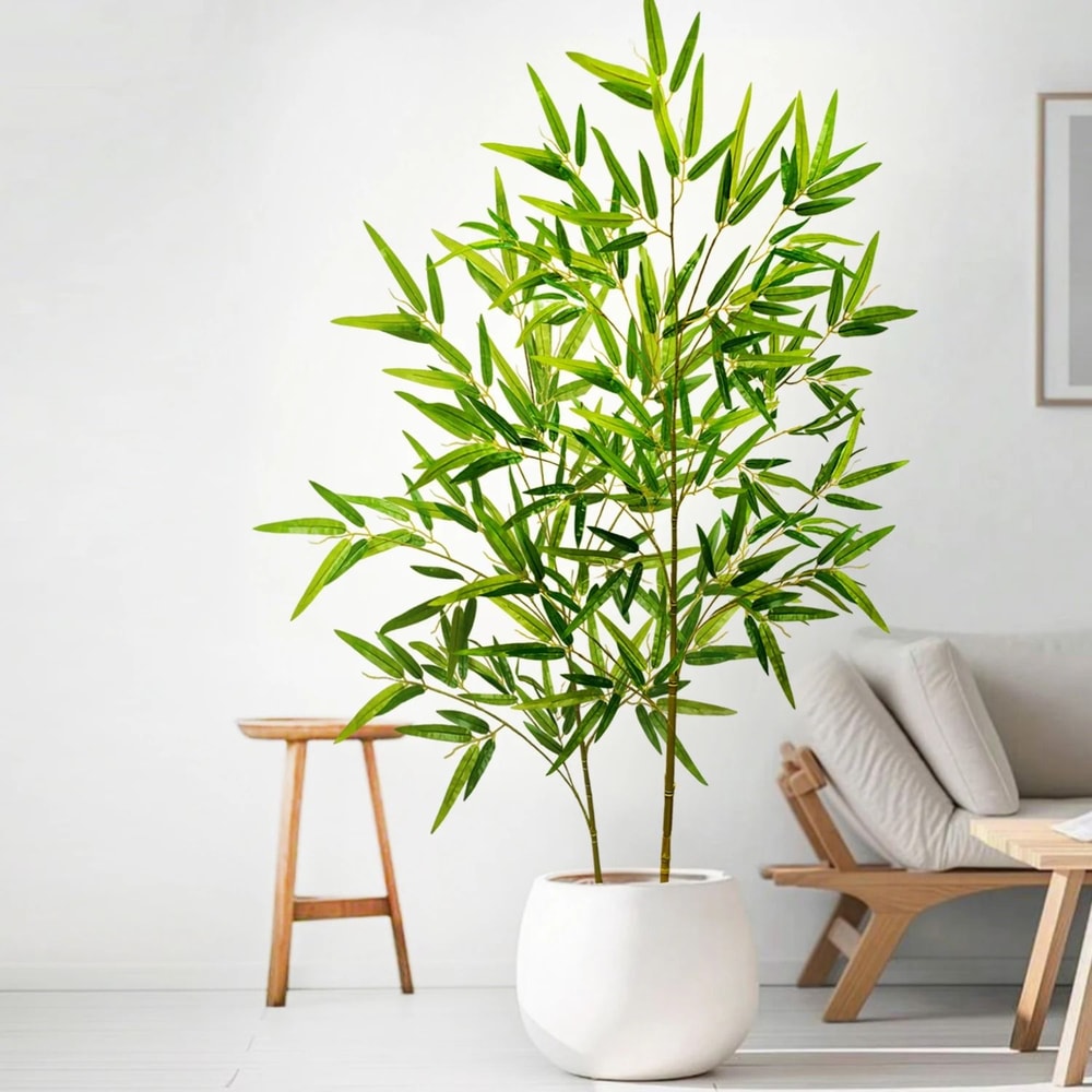 Tall Artificial Bamboo Leaf Branch 120240cm Realistic Indoor Outdoor Greenery Decor 3