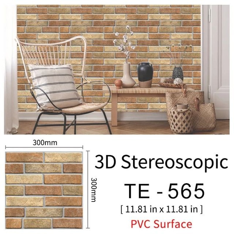 3D Waterproof Brick Wall Sticker Panels SelfAdhesive PVC Peel And Stick Wallpaper 15pcs Set 9