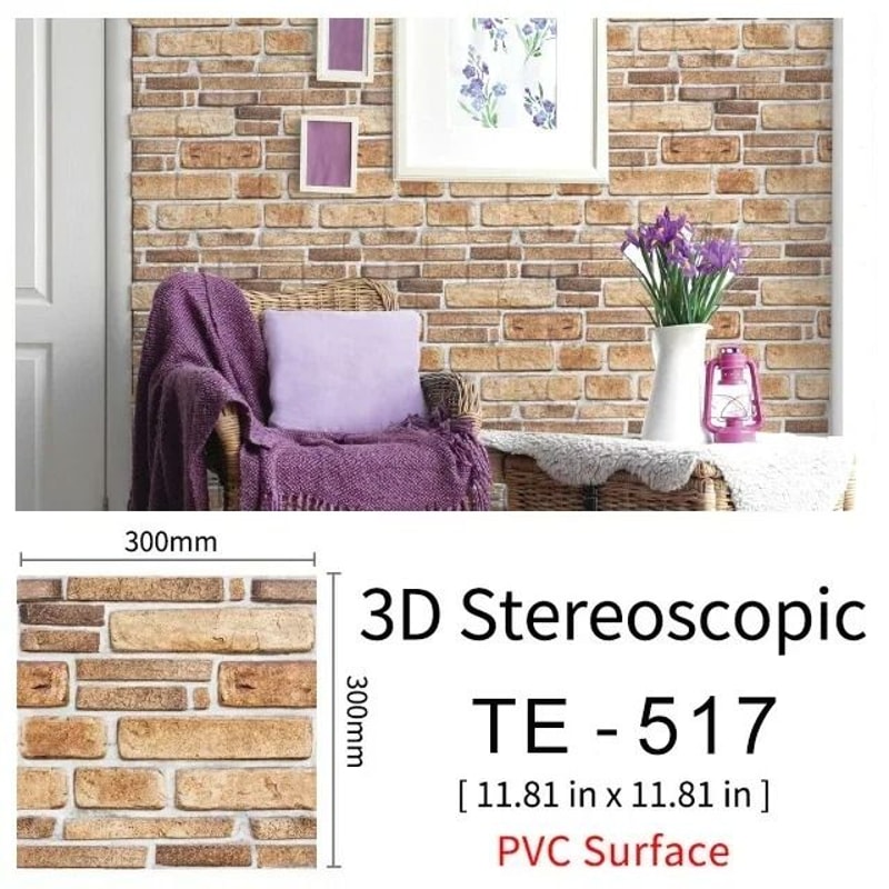 3D Waterproof Brick Wall Sticker Panels SelfAdhesive PVC Peel And Stick Wallpaper 15pcs Set 21