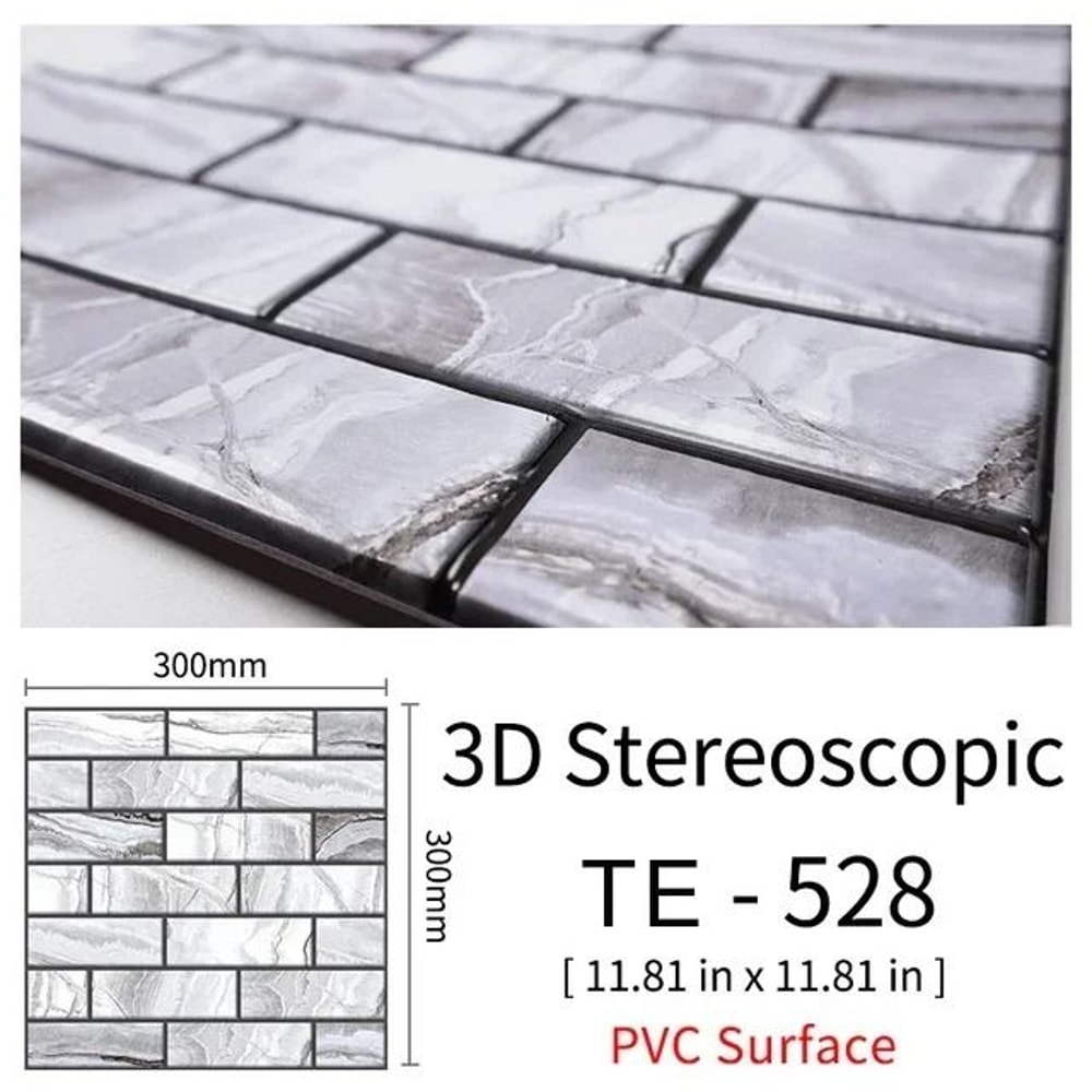 3D Waterproof Brick Wall Sticker Panels SelfAdhesive PVC Peel And Stick Wallpaper 15pcs Set 26