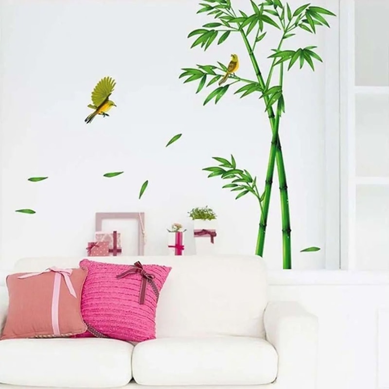 Chinese Bamboo Forest Wall Sticker Removable Zen Wall Decal For Living Room 3