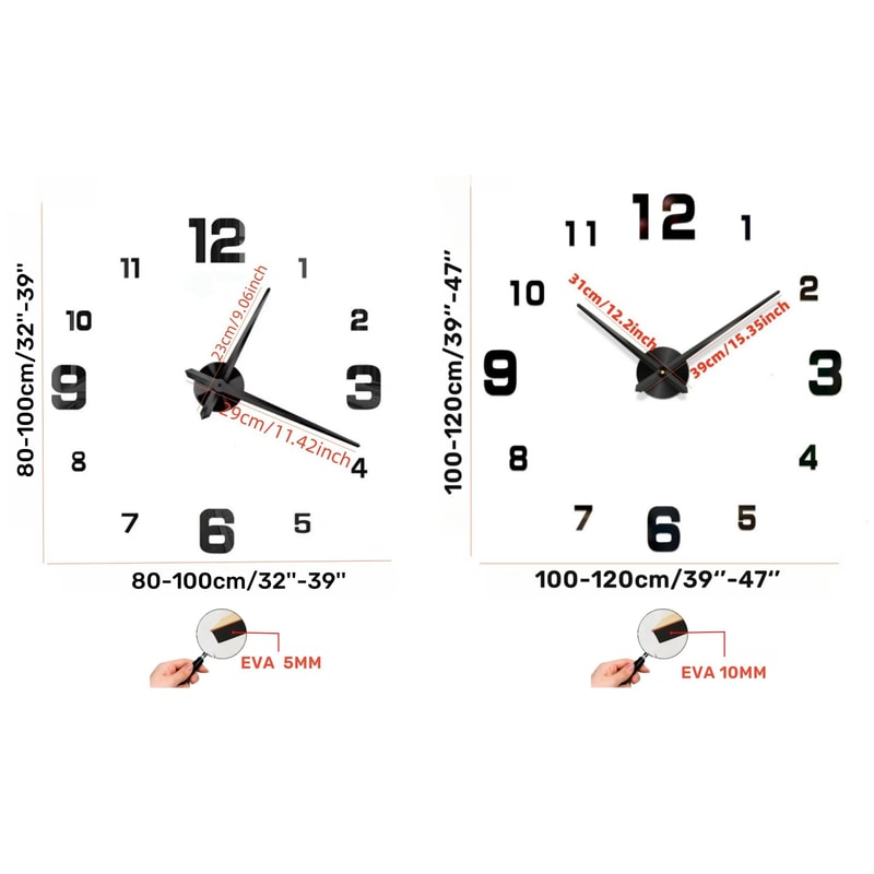 3D Luminous Frameless Wall Clock DIY Kit Modern Silent Glow Wall Decor 4