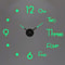 3D Luminous Frameless Wall Clock DIY Kit Modern Silent Glow Wall Decor 22