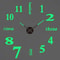 3D Luminous Frameless Wall Clock DIY Kit Modern Silent Glow Wall Decor 26
