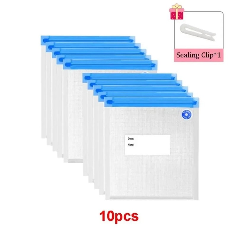 Reusable Vacuum Sealing Food Bags With Air Valve Pump Fresh Keeping Storage Set 9