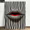 Abstract Striped Lips Canvas Art Print Modern Black And White Wall Decor 6
