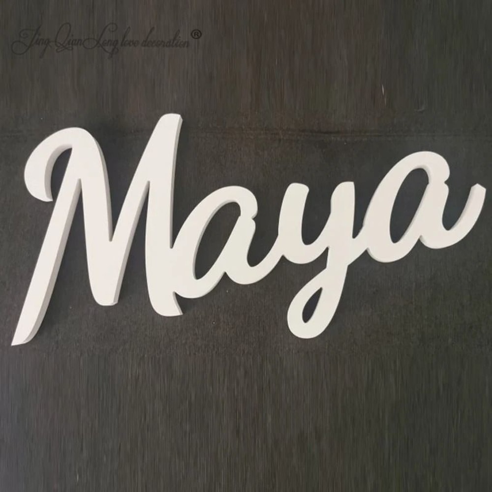 Custom Wooden Name Sign With Base Personalized Word Decor For Home And Events 2