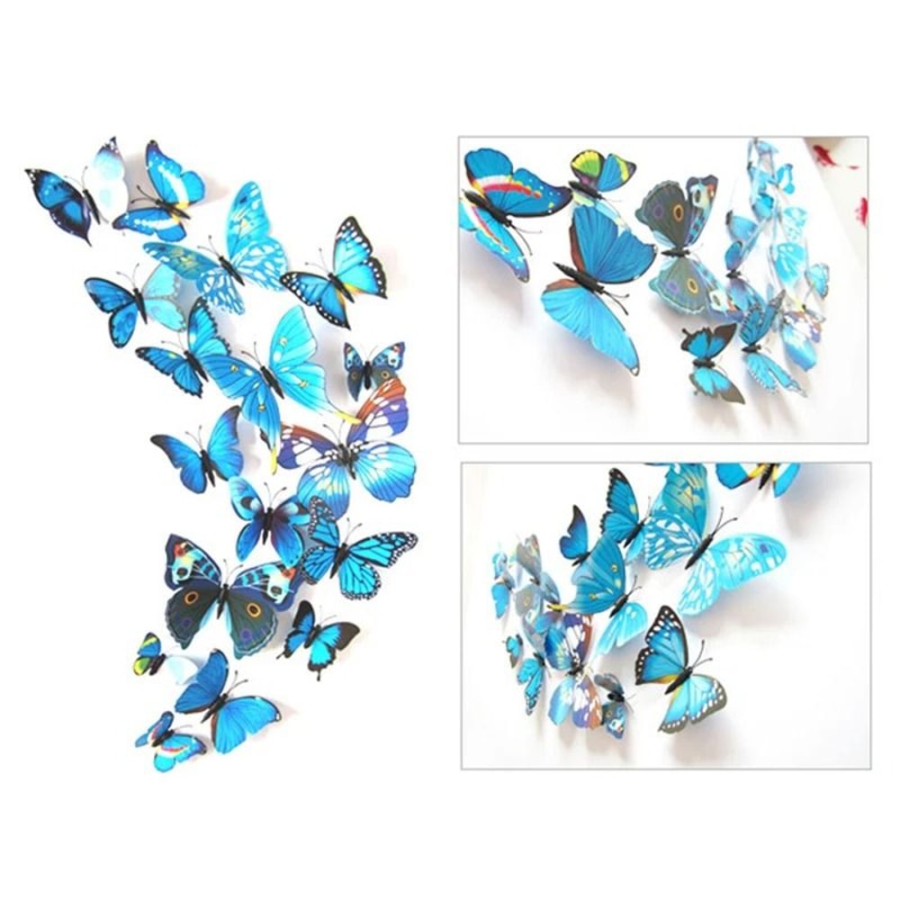 3D Butterfly Magnetic Decor Set Colorful PVC Fridge And Wall Stickers 12PCS 2