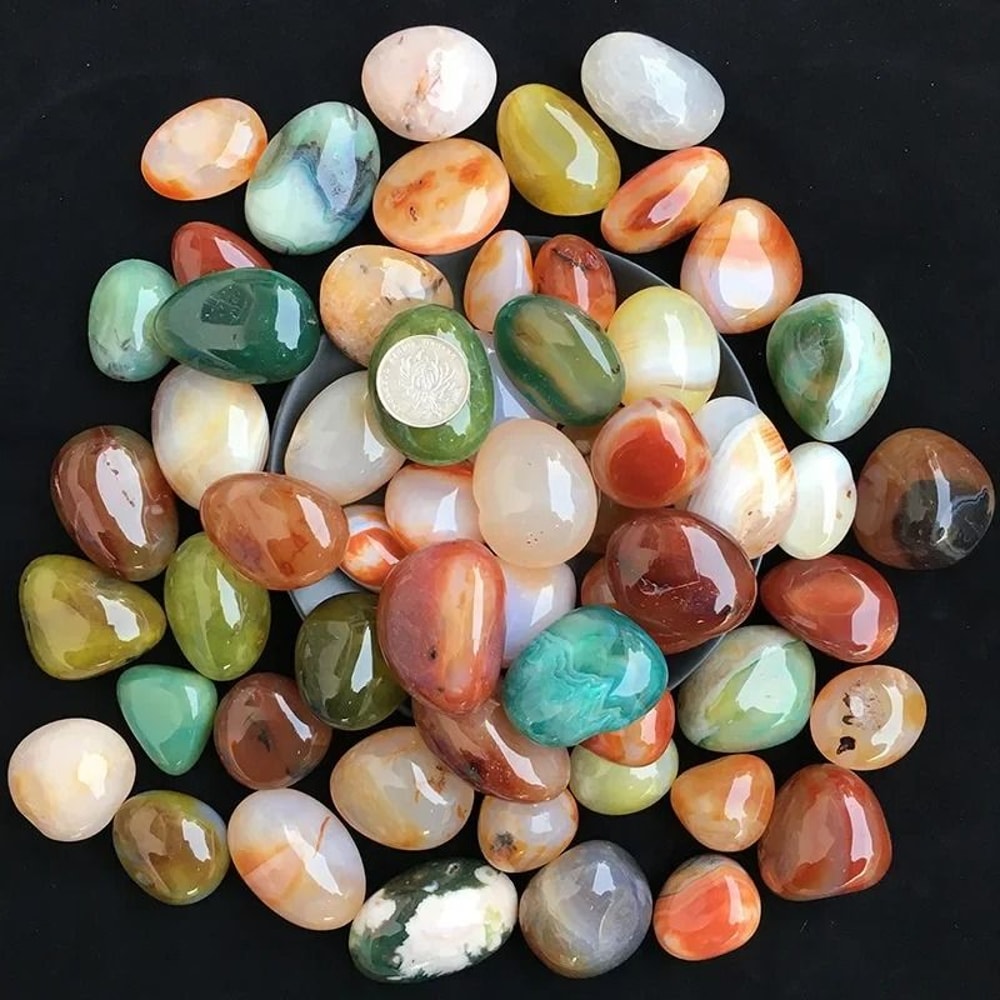 Colorful Agate Pebbles 353oz Decorative Stones For Aquariums Vases And Plant Decor 5
