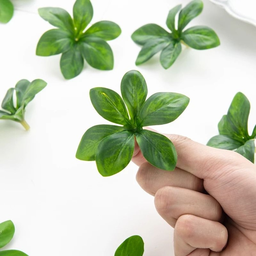 50pcs Artificial Hanging Bell Leaf Flowers Silk Rose Greenery For DIY Wreath Wedding Decor 5