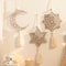 Wooden Ramadan Moon Hanging Ornament Set Ramadan Hanging Ornaments Eid Mubarak Tassel Decor 1