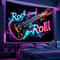 VIKAMA Neon Electric Guitar Tapestry Neon Guitar Tapestry Rock Music Wall Hanging Decor 1