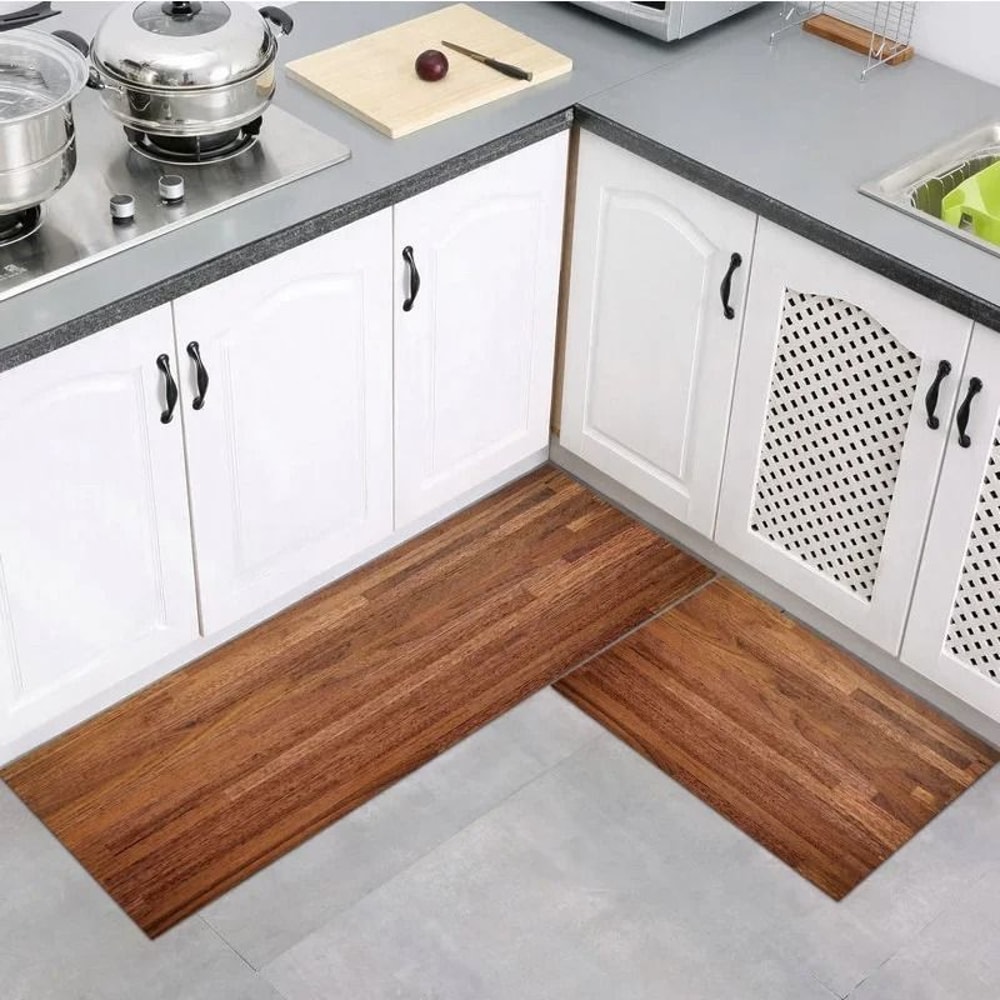 Modern Wood Grain NonSlip Floor Mat Soft Absorbent Entryway Bathroom Rug 9