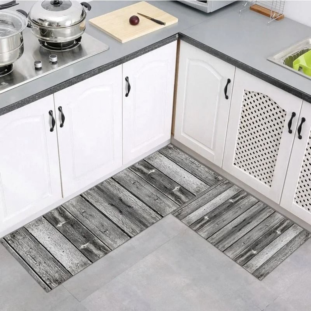 Modern Wood Grain NonSlip Floor Mat Soft Absorbent Entryway Bathroom Rug 12