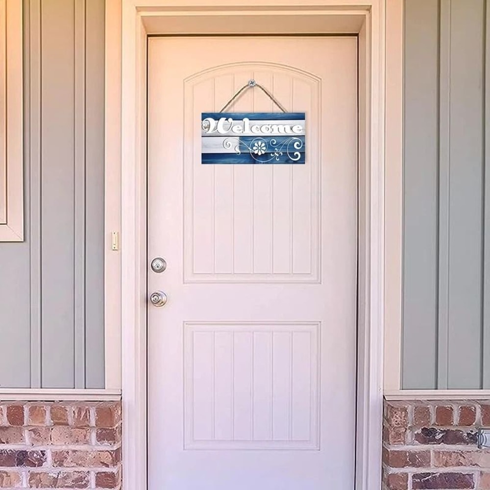 Rustic Wooden Welcome Wall Hanging Sign Farmhouse Door Plaque Decor 2