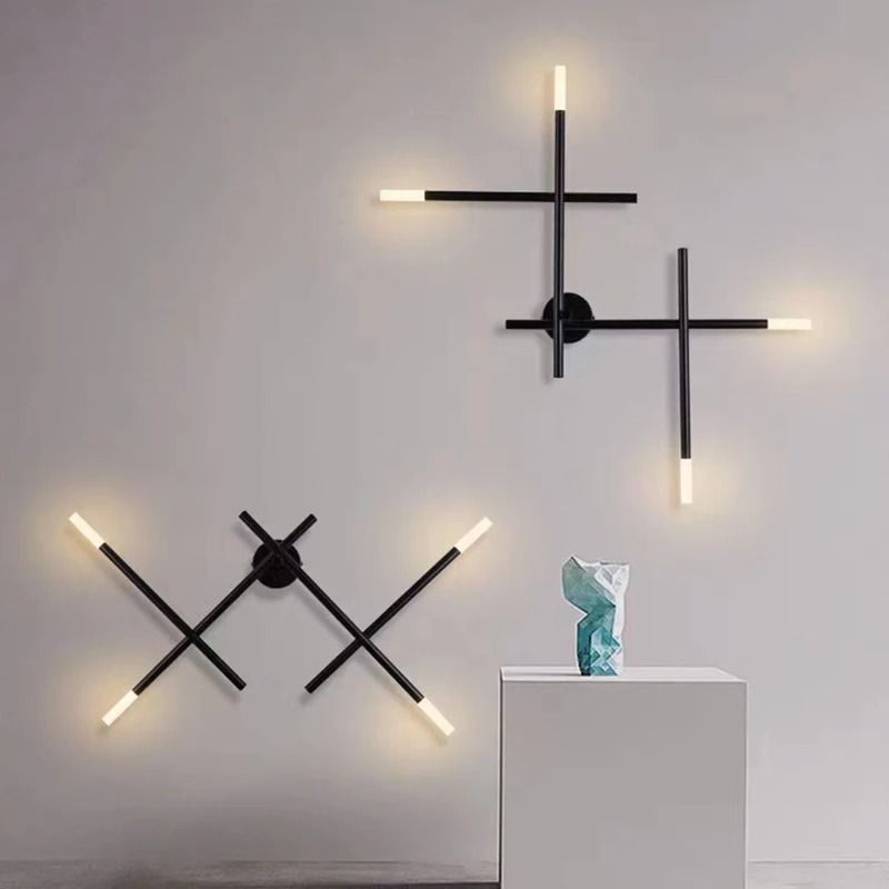 Nordic Cross Line LED Wall Lamp Modern Minimalist Art Sconce 0