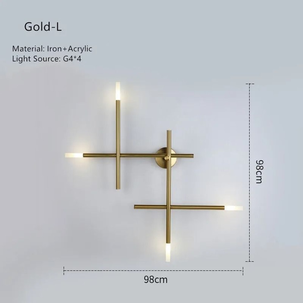 Nordic Cross Line LED Wall Lamp Modern Minimalist Art Sconce 10