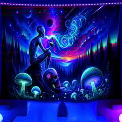 aurora borealis alien forest wall tapestry boho starry sky decor