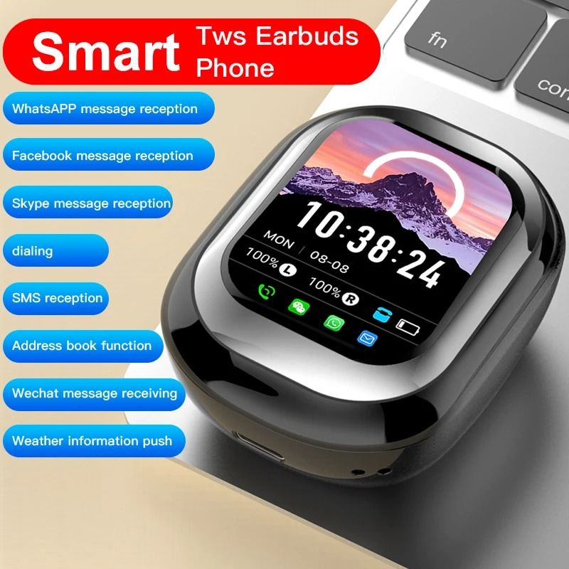 Smart Touch Screen LED TWS Earbuds With App Control And Wireless Charging Case 4