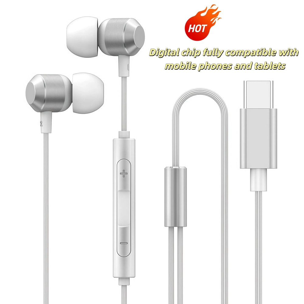 Universal HiFi USBC Wired Earbuds With Digital Chip And 12M Cable 7