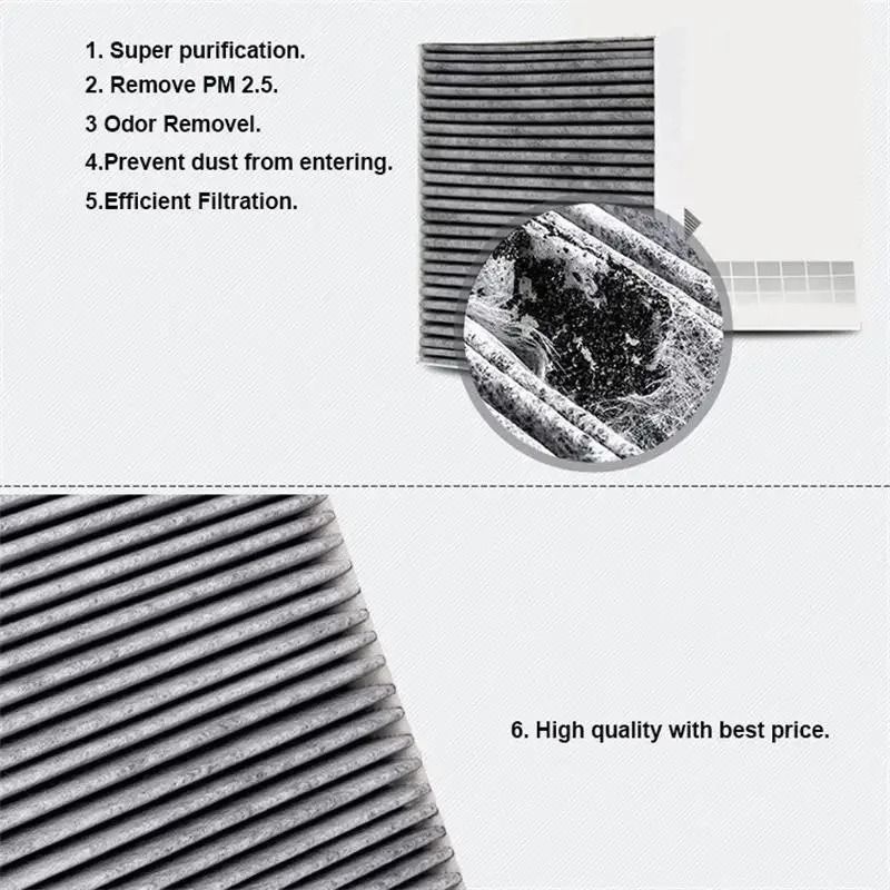 2PCS Cabin Air Filter Set For BMW 5 6 7 Series F10 F11 F01 F02 Activated Carbon Replacement 1