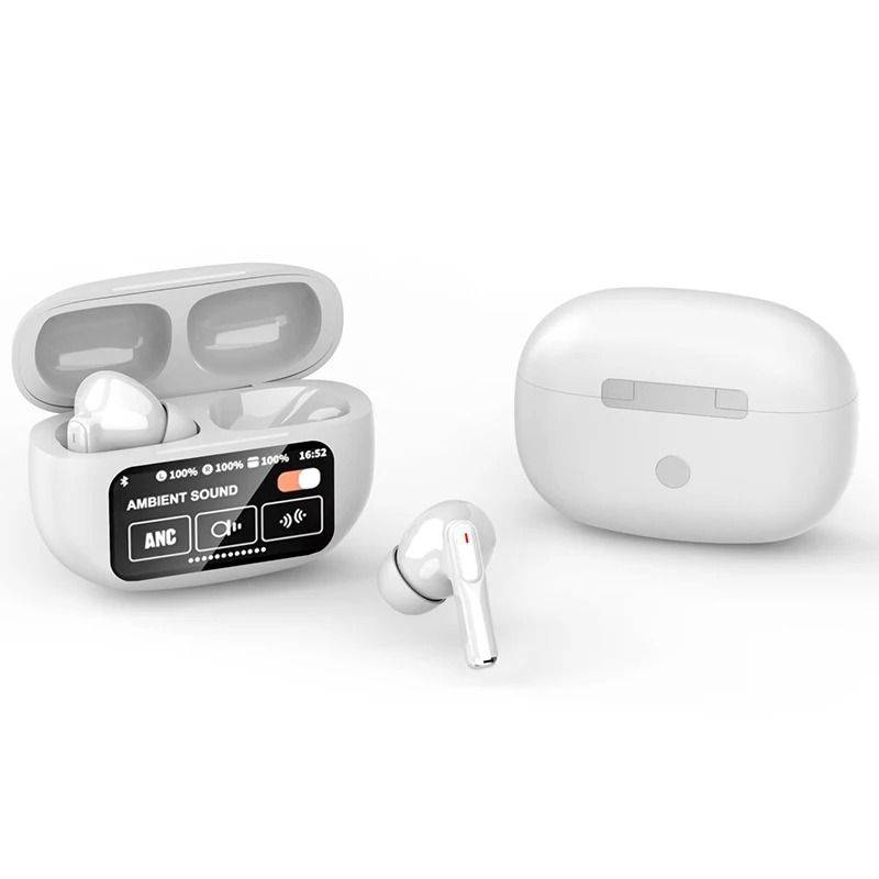 A9Plus Smart Touch Screen TWS Earbuds With Bluetooth 54 ANC ENC And LED Display Case 7