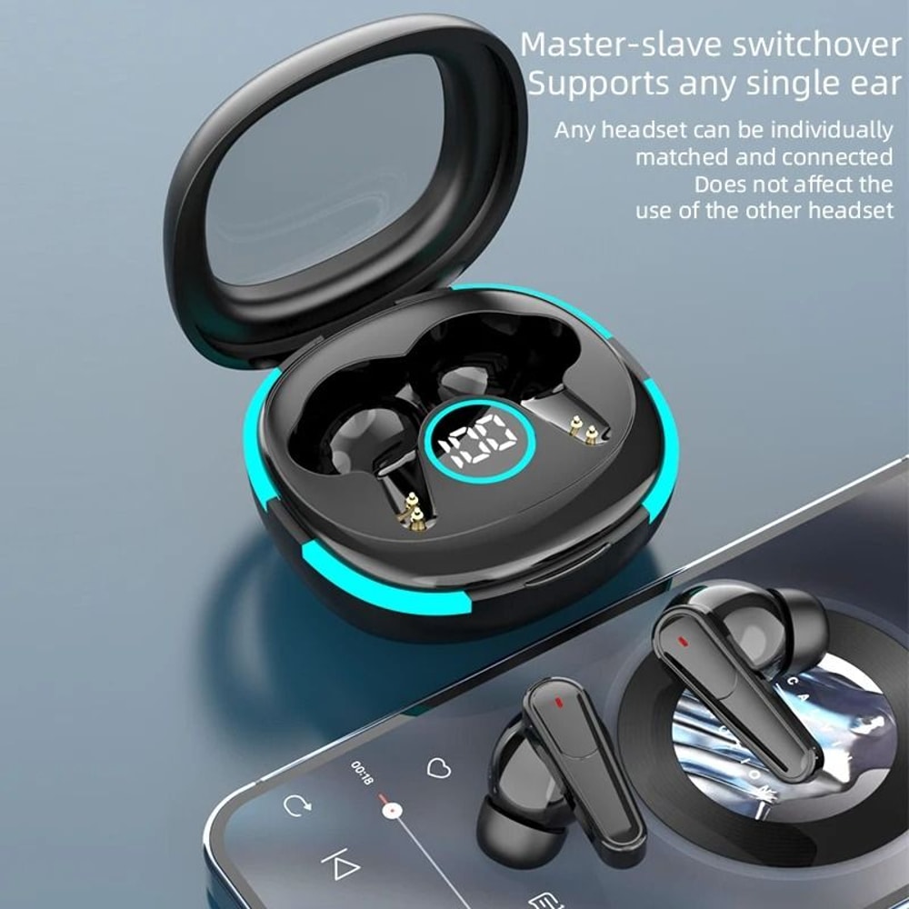 Plus50 Smart TWS Wireless Earbuds With ANC ENC And LED Digital Display Case 5