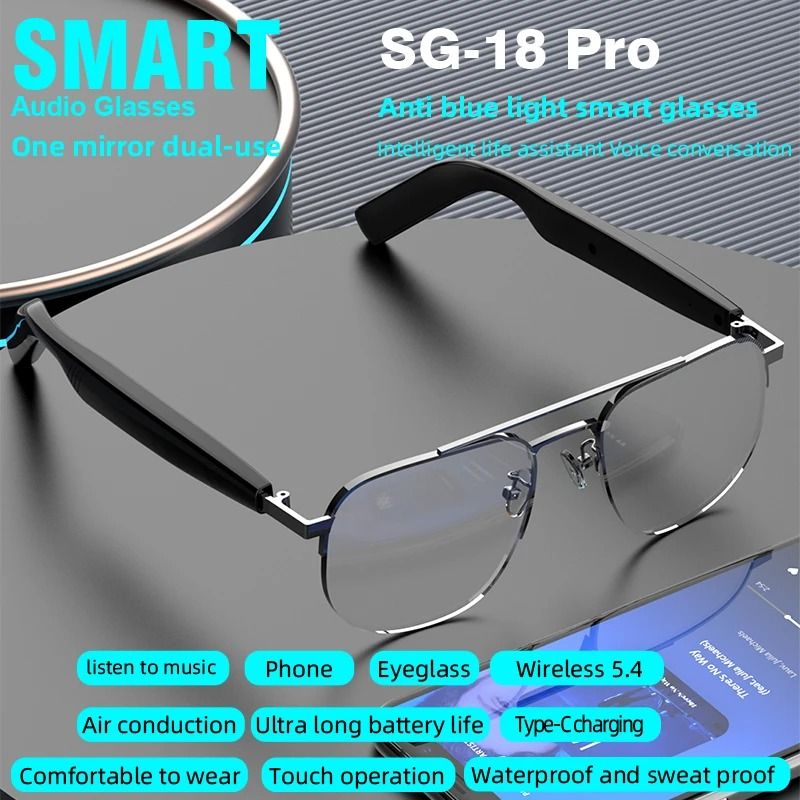 SG15 Pro Smart Audio Glasses With AntiBlue Light Lenses And Bluetooth Music 4