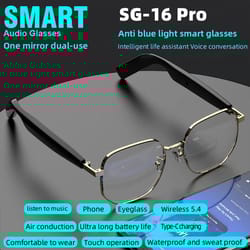 sg16 pro smart audio glasses with blue light protection and bluetooth music