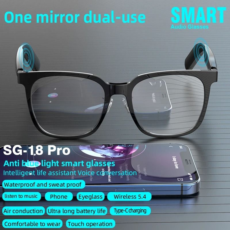 SG18 Pro Magnetic Smart Audio Glasses With Bluetooth And Interchangeable Lenses 4
